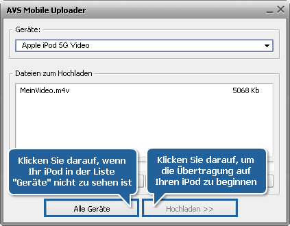 Wie wandelt man Heimvideos ins MP4-Format für den Apple iPod um? Schritt 6