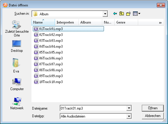 Wie vereinigt man mehrere Audiotracks in eine Datei mit dem AVS Audio Editor? Schritt 2
