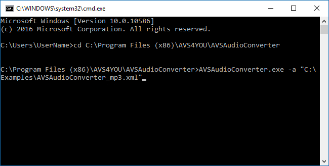 How to use command line with AVS Command Line Converters? Step 4