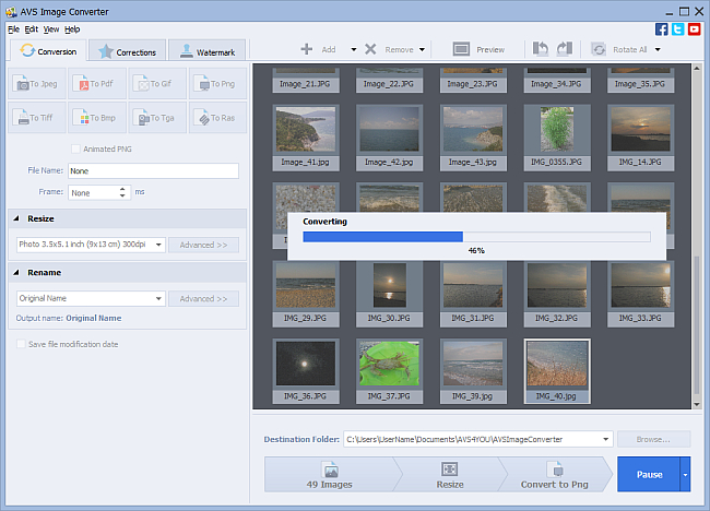 How to resize images automatically using AVS Image Converter? Step 4