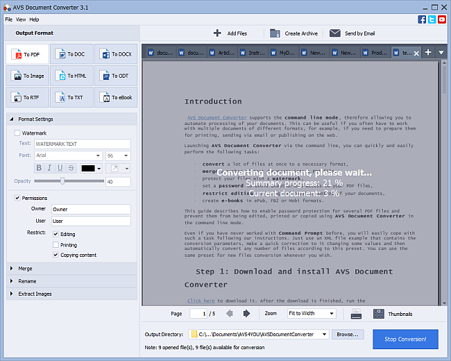 How to protect multiple PDF files with a password at once? Step 4