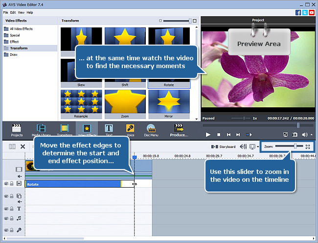 avs video editor rotate video