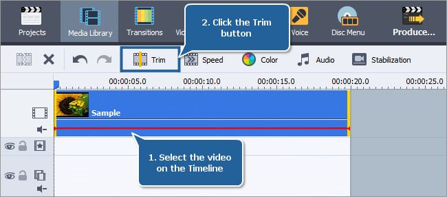How to trim video? Step 1
