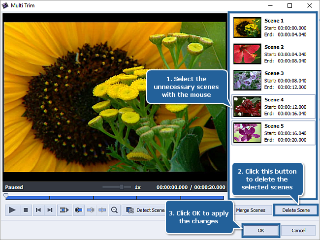 How to split videos using AVS Video Editor? Step 2