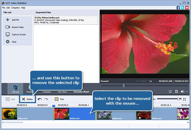 How to split video using AVS Video ReMaker? Step 4