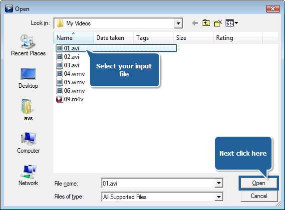 How to playback video files using AVS Media Player? Step 2