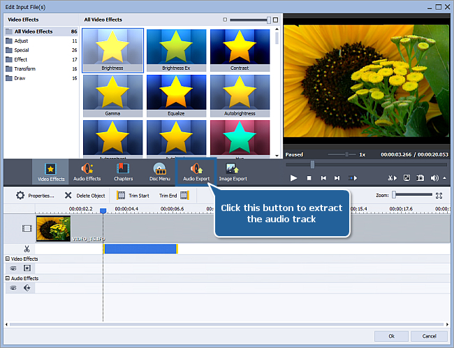 How to extract audio from a video file? Step 5
