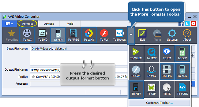 How to convert video to other portable video players? Step 3