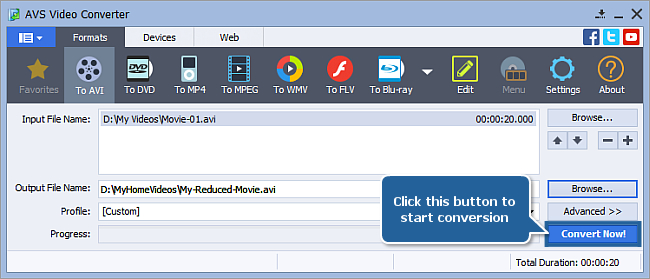 How To Reduce The Source Video File Size Using Avs Video Converter