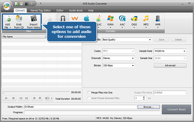 How to convert between audio formats? Step 2