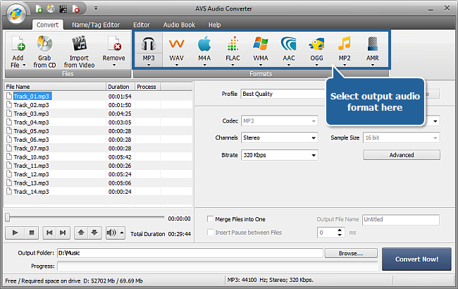 How to convert between audio formats? Step 3