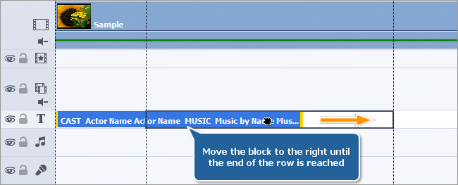 How to add credits at the end of the movie? Step 2