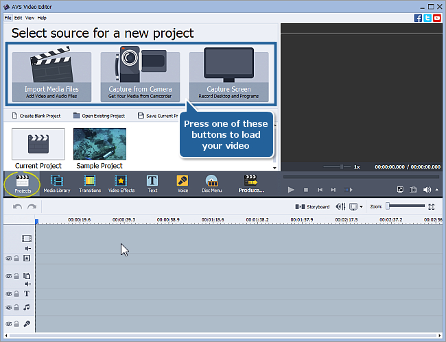 How to start working with AVS Video Editor? Step 2