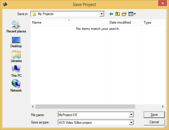 How to save the project and the video in AVS Video Editor? Step 1