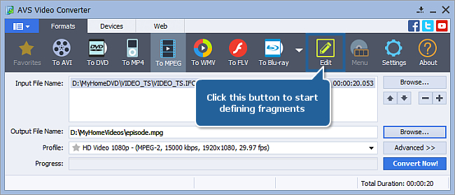 How to convert home DVD episodes into separate files? Step 5