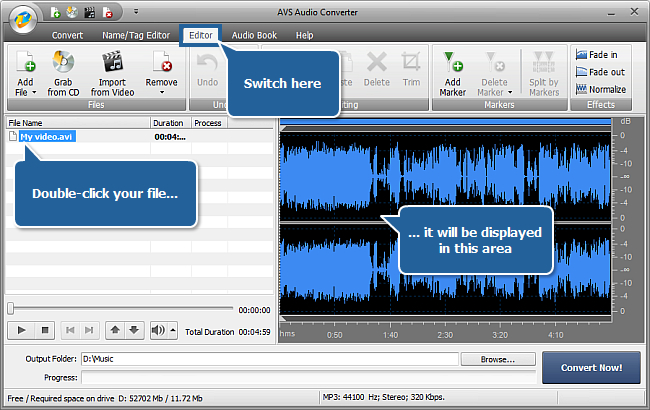 How to extract audio from a video file with AVS Audio Converter? Step 3