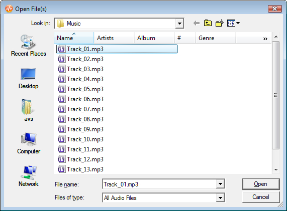 How to split an audio file into separate tracks with AVS Audio Editor? Step 2