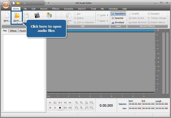 How to edit individual channels with AVS Audio Editor? Step 2