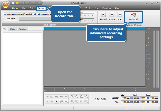 How to record audio from microphone? step 2