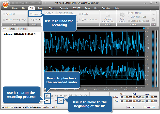 How to record audio from microphone? step 4