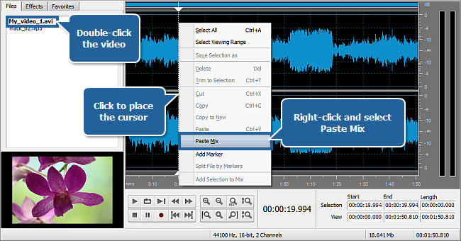 How to edit the audio track of your home video? Step 4