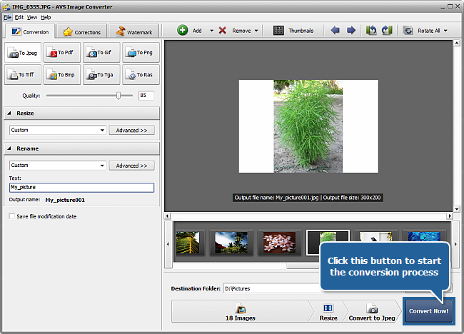 How to avoid the loss of some image areas while resizing? Step 6