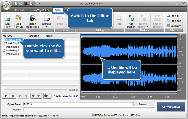 make audio clearer avs audio editor