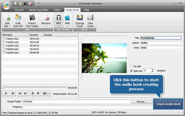 How to create audio books using AVS Audio Converter? Step 6