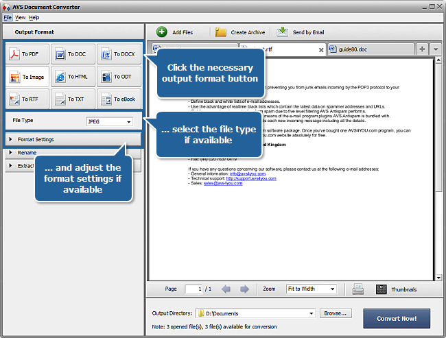 How to convert documents? Step 3