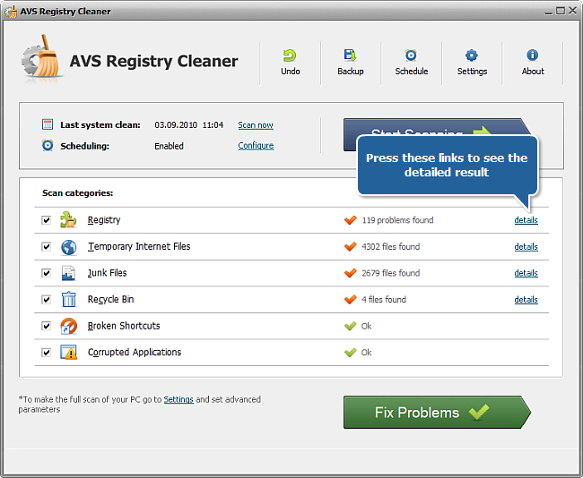 How to fix PC errors with AVS Registry Cleaner? Step 4