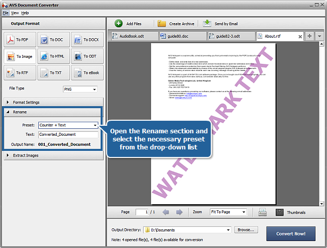 How to add watermark to your documents? Step 5