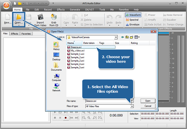 How to mute vuvuzela horns with AVS Audio Editor? Step 2