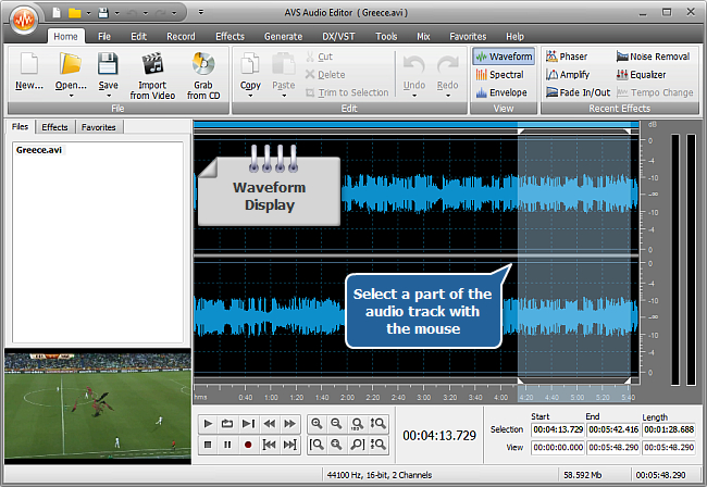 How to mute vuvuzela horns with AVS Audio Editor? Step 3