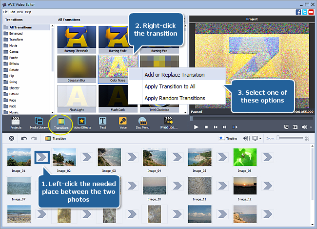 How to create a slideshow using AVS Video Editor? Step 2