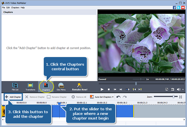 how to trim video with avs video remaker