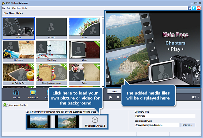 How to create a disc menu using AVS Video ReMaker? Step 5