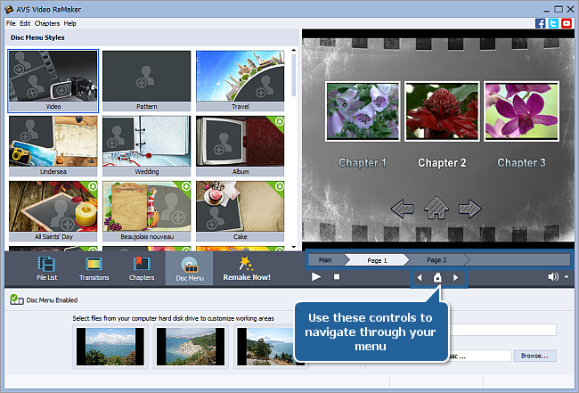 How to create a disc menu using AVS Video ReMaker? Step 5