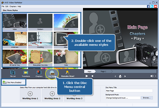 How to create a disc menu using AVS Video ReMaker? Step 5