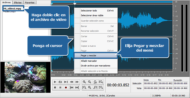 ¿Cómo editar la pista de audio de un vídeo aficionado? Paso 4
