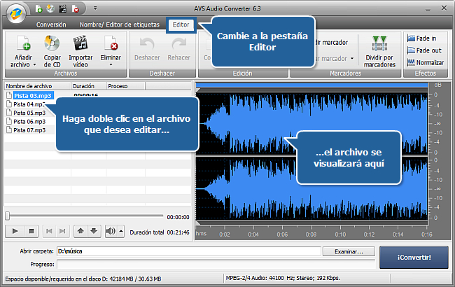 ¿Cómo crear audiolibros usando AVS Audio Converter? Paso 3