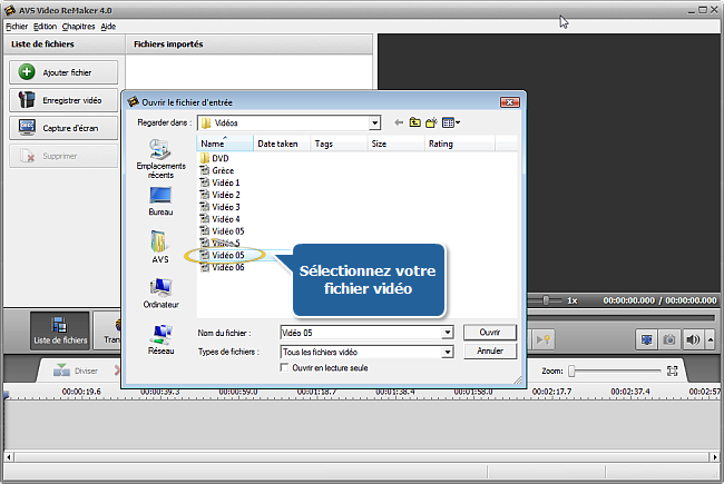Comment diviser la vidéo en utilisant AVS Video ReMaker. Etape 2