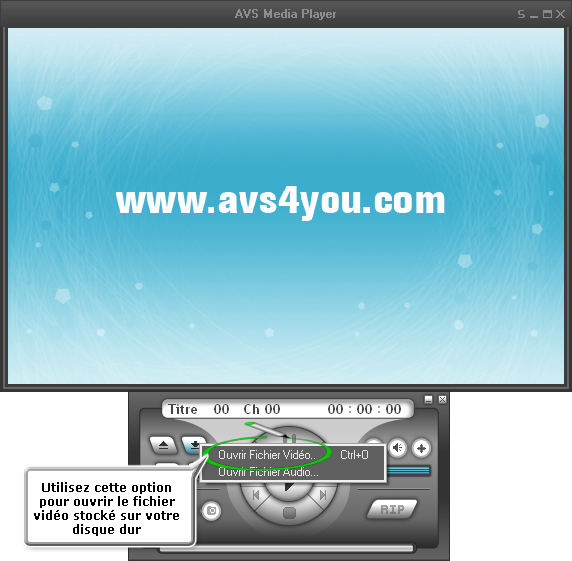 Comment reproduire des fichiers vidéo à l'aide d'AVS Media Player. Etape 2