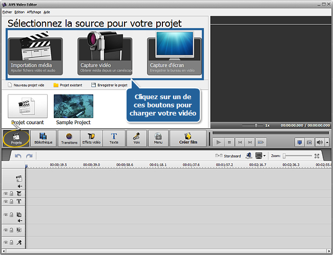 Comment commencer le travail avec AVS Video Editor? Etape 2
