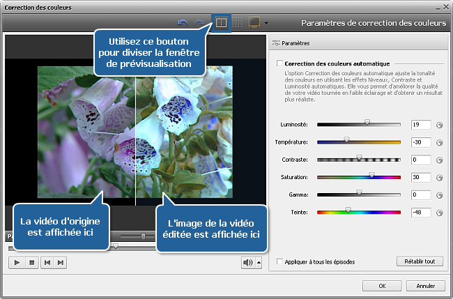 Comment corriger les couleurs d'une vidéo avec AVS Video Editor? Etape 2