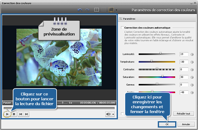 Comment corriger les couleurs d'une vidéo avec AVS Video Editor? Etape 3
