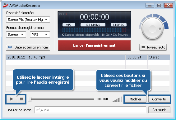 Comment enregistrer de l'audio en utilisant Stereo Mix? Etape 6