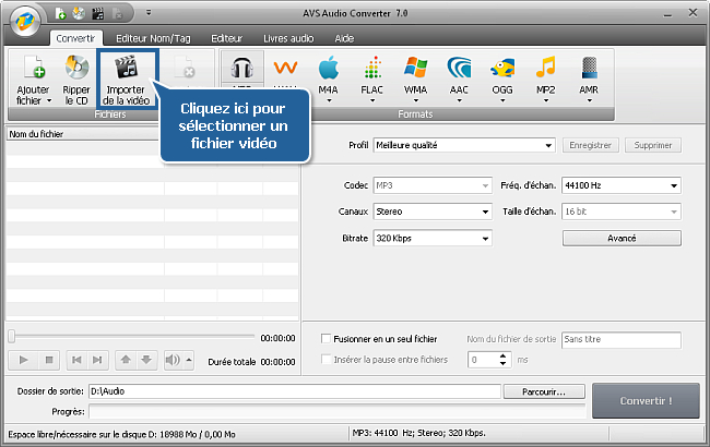 Comment extraire l'audio d'un fichier vidéo avec AVS Audio Converter? Etape 2
