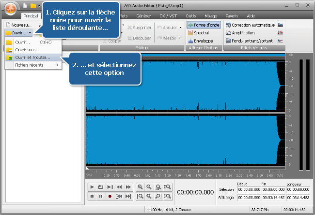 Comment fusionner plusieurs fichiers audio en un seul avec AVS Audio Editor? Etape 3