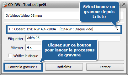 Comment créer un CD au format MPEG-4 (DivX ou Xvid)? Etape 6