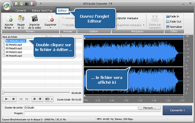 Comment créer des livres audio en utilisant AVS Audio Converter? Etape 3